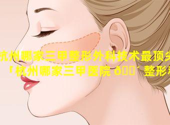 杭州哪家三甲整形外科技术最顶尖「杭州哪家三甲医院 🐴 整形科比较好」